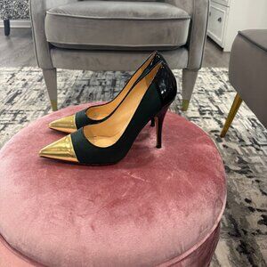 Kate Spade Women’s Heels — Emerald Green Satin & Black Patent Leather